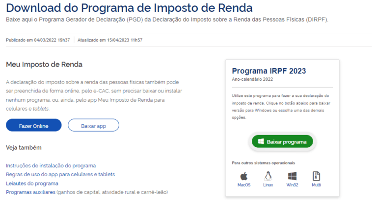 Programa Irpf Como Baixar E Fazer A Declara O